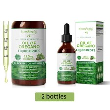 2 Pack organics Oregano Oil Liquid Drops,oil of Oregano with Black Seed Oil