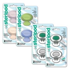 Clip-On Toothbrush Protector Exclusive Multi Color, 2 Count Pack of 4