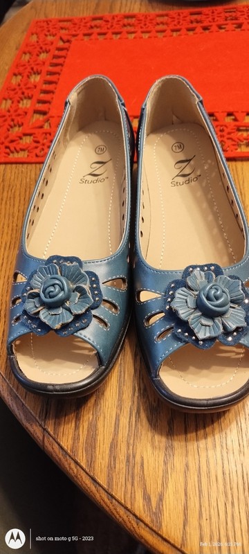 Z Studio Shoes | Stylish Slip-Ons with Cut-Outs | Slate Blue Size 7M NEW 