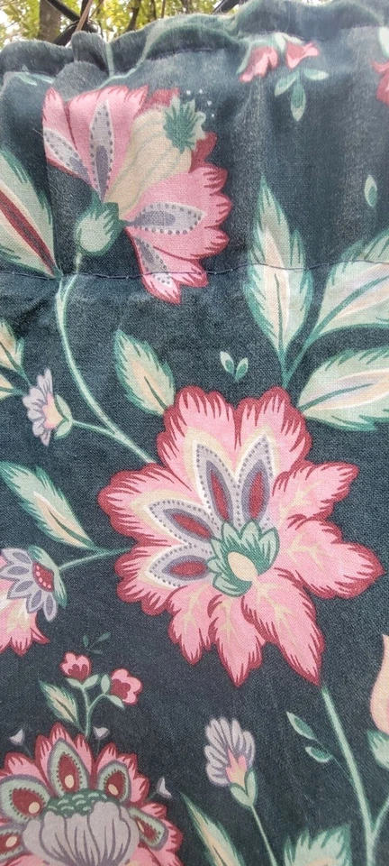 Cortina Waverly Duralee Floral Vid Patrón Jardín Inglés Años 80 Negro Rosa De Colección Foto 3 de 4