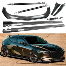 Carbon Fiber Front Bumper Lip Spoiler Side Skirt Body Kits For Mazda3 Mazdasp