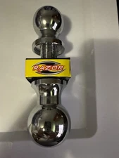 Trimax Razor Chrome 2" and 2-5/16" Double Tow Ball for PB SFP SX ALFM Hitches