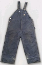 Carhartt Navy Insulated Bib Overalls   Rugged Workwear   Hemmed 26" Inseam