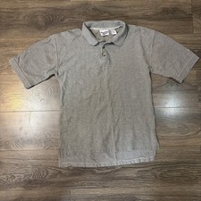 Reebok Vintage 90s Casual Grey Cotton Embroidered Polo Shirt Men's Medium