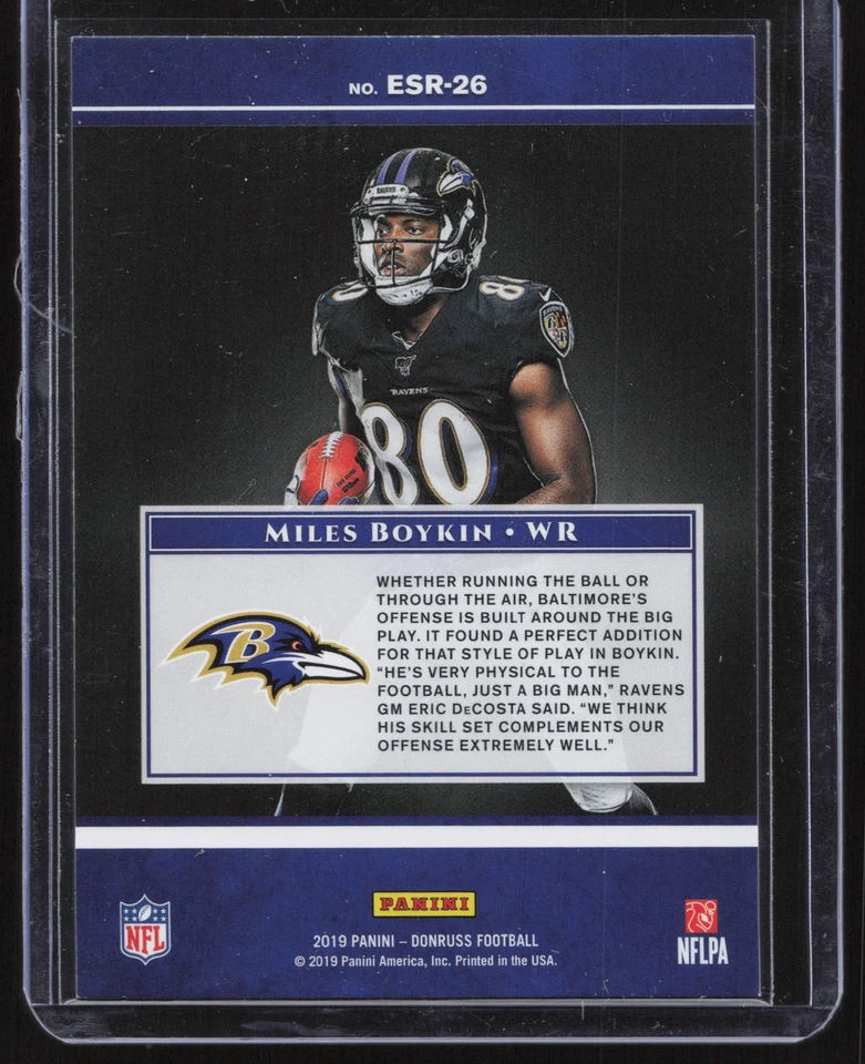 2019 Donruss #ESR-26 Miles Boykin Elite Series Rookies RC Baltimore Ravens - Image 2 of 2