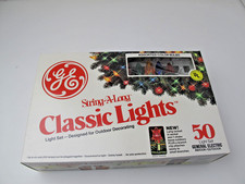 VTG Christmas GE String-A-Long Classic Lights 50 Multicolor Set WORKING