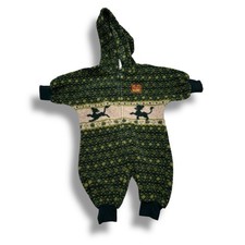 Disney Lion King Fleece Romper Baby 12M Green Simba Hooded Jumpsuit Vintage