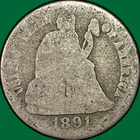 1891-S Seated Liberty Dime Almost Good AG Coin #37238