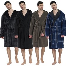 Peignoir À Capuche Pour Homme En Fausse Laine Douce D'Hiver Épais Et Confortable
