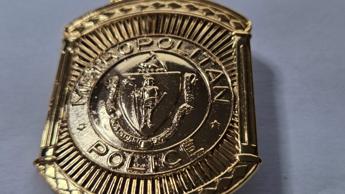BOSTON Massachusetts 1960er Badge Metropolitan POLICE Polizei Abzeichen USA