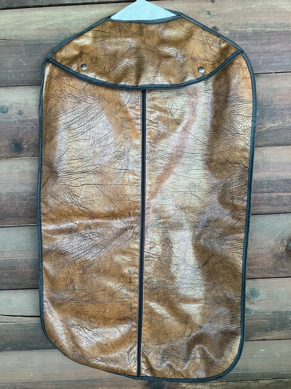 Vintage Talon faux leather Garment Suit Dress Bag Tan For