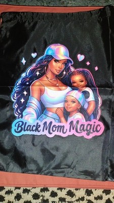 drawstring bag Black Pink Blue Graphic Motherhood 