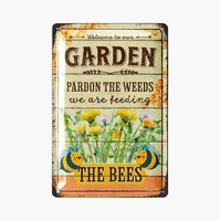 Lanolu Blechschild Pardon The Weeds Garten Humor Retro - 20X30Cm