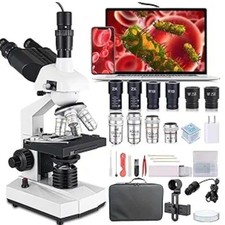 Microscope with electronic eyepiece 40 - 5000x, three-eyed, for biological outdo