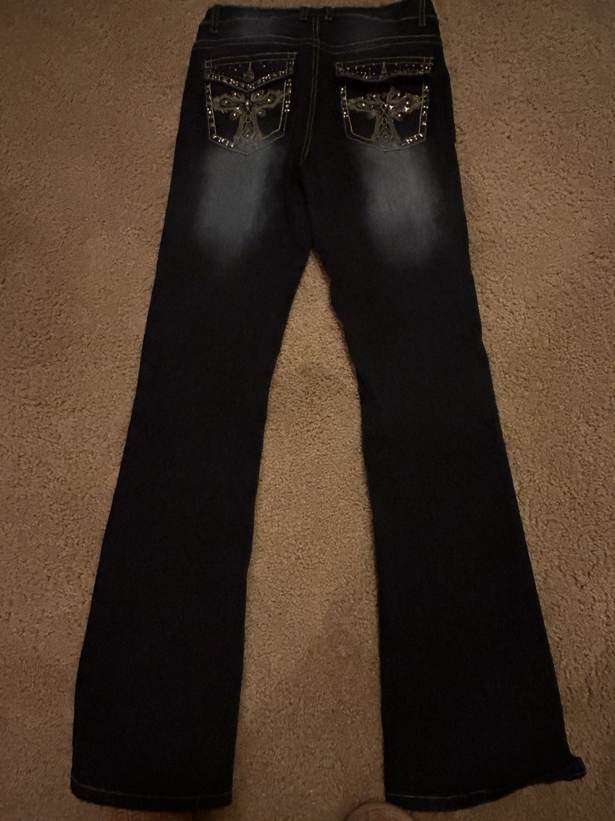Elite Jeans Bootcut Denim Jeans Women Size 27 Cross Pockets