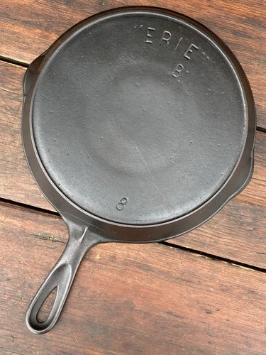 Pre Griswold Erie #8 First Series Cast Iron Skillet