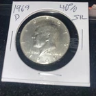 1969 D 40% Silver Kennedy Half. $10