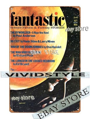 1971 Planet Face Cosmic Fantasy Stories Cover Tin Sign home decor