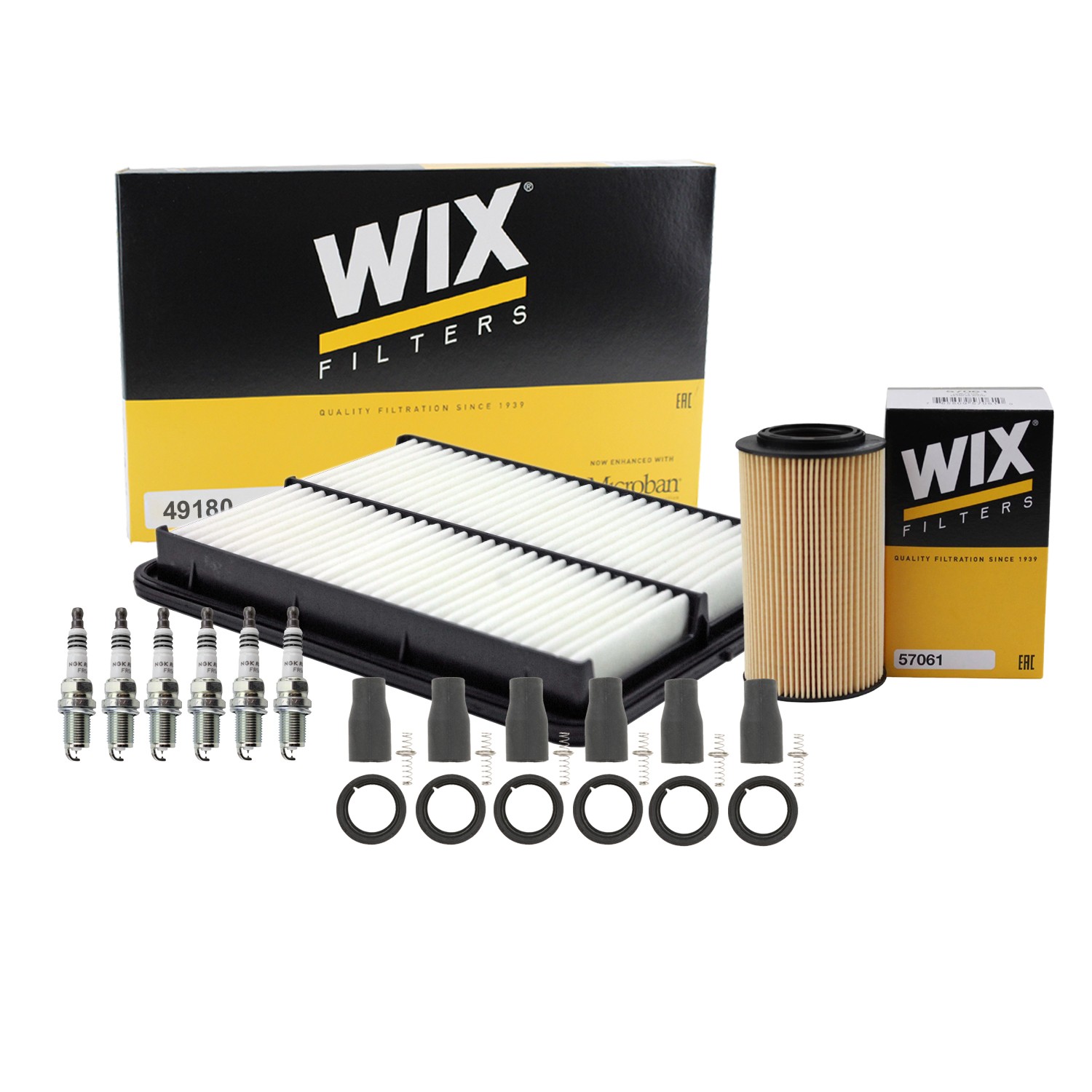 Wix Tune Up Kit NGK 6 Spark Plugs  Coil Boots Kit for Sorento Base EX LX 3.8 V6