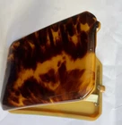 1940's amber bakelite and imitation tortoiseshell  cigarette case