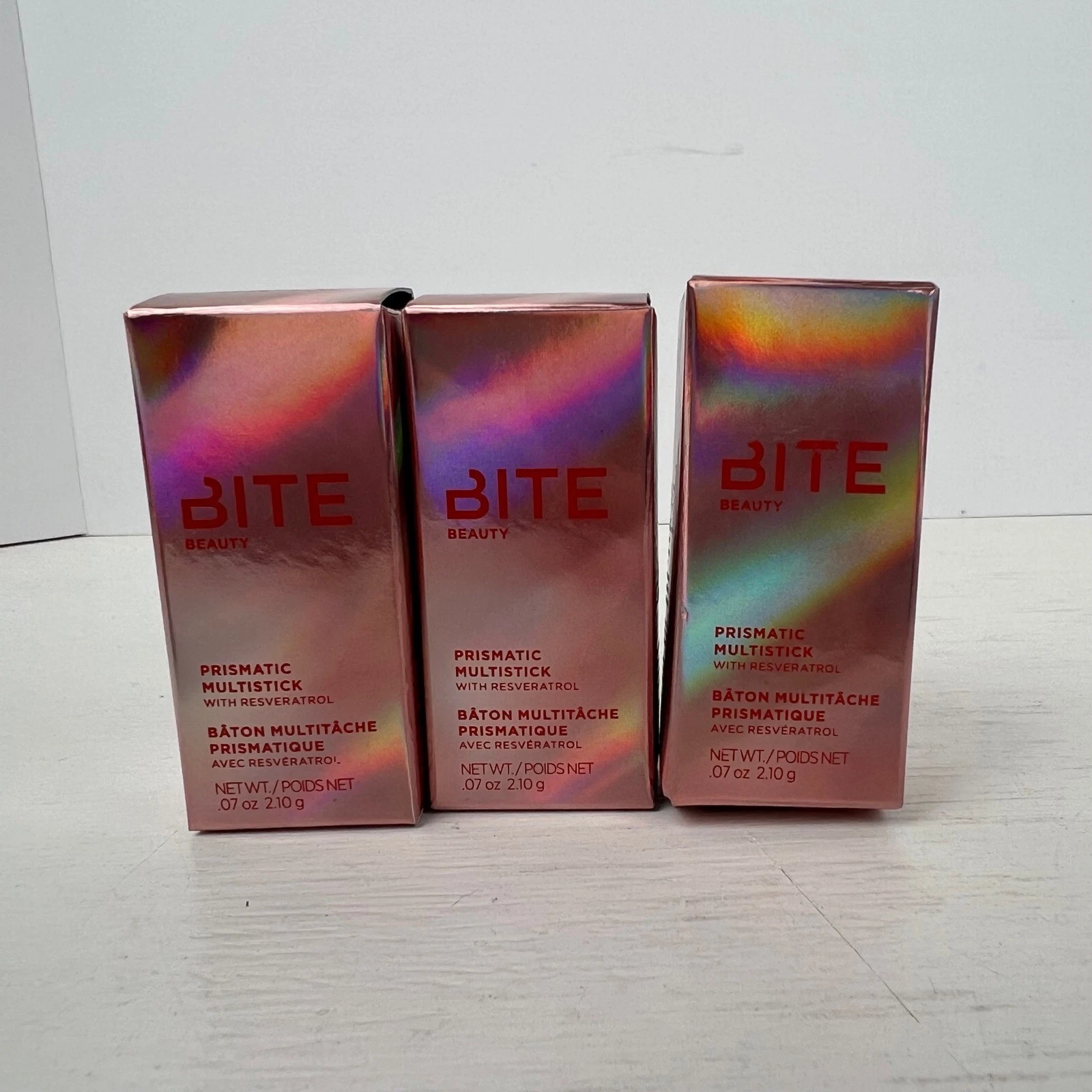 Bite Beauty Prismatic Multistick Rose Pearl Metallic Shimmer Eye Lip Cheek 3pk