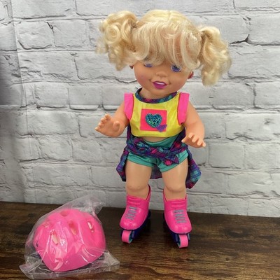 Vintage Tyco California Roller Blade Girl Skating Doll With Box And Accessories
