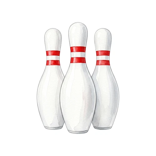 Bowling Pins Self Adhesive Sticker