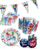 PJ Masks Deko Set 41Tlg Mit Wimpelkette Ballons Tellern Bechern Und Servietten