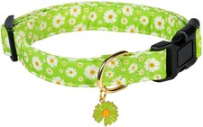 Cute Cotton Dog Collar Fresh Flower Pattern Adjustable Soft Pet Collar