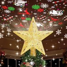 Christmas Tree Topper Projector Snowflake Christmas Tree 6 Projection Modes