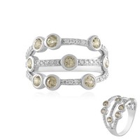 Cavill Ring 925 Silber Platin Gelber Zirkon 1,77Ct Damen Schmuck