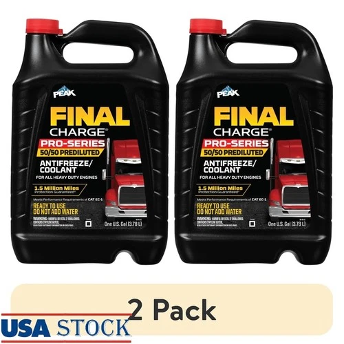 50/50 Pre-Diluted Antifreeze Coolant 2 Pack Heavy Duty Engine Protection New