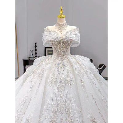 #ad #ad French Wedding Dress Heavy Industry Beaded Bride High end Starry Sky Texture $225.51