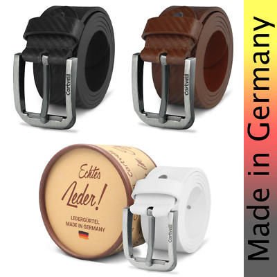Cartvelli Ledergürtel Herren 4 cm -  Karbon Gürtel - Herrengürtel Hi-Tech Leder