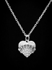 Sister Necklace Heart Christmas Gift For Sisters Charm Jewelry
