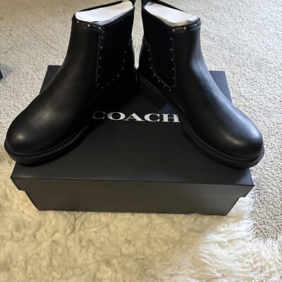 Coach Women's Lory Leather Black Booties (C5773)  Size 11 Retail Price $250