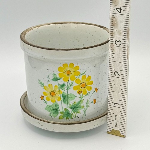 Maceta de colección Takahashi Japón años 70 gres moteado con platillo - Imagen 6 de 6