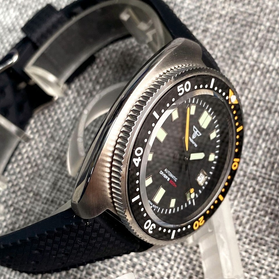 20ATM 44 MM Tandorio Steriles Schwarzes Zifferblatt NH35
