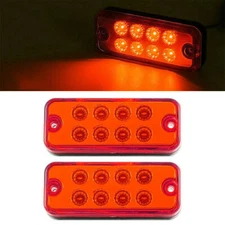 2x 4" Red  LED Clearance Side Marker Light Indicator Lamp Truck Trailer Lorry RV