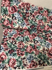 4 +yds VNT Cohama Riverdale Green Floral Fabric Cassandra Screen Print Original 
