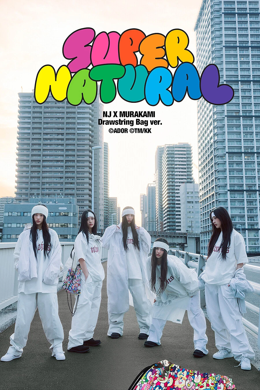 NEWJEANS SUPERNATURAL Album NJ X MURAKAMI DRAWSTRING BAG Ver