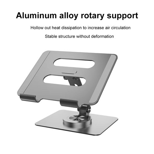 Laptop-Halterung, Aluminiumlegierung, Laptop-Basis, hohle Wärmeableitung (Silber - Afbeelding 10 van 10