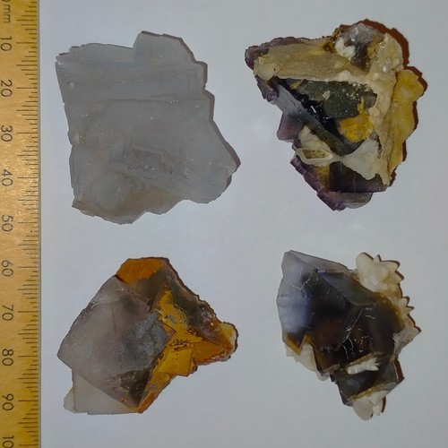 Fluorescent Fluorite crystals purple blue UV reactive specimens parcel lot 673ct - Bild 6 von 7
