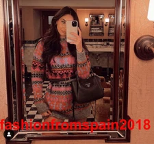 ZARA NEW WOMAN LONG JACQUARD SWEATER KNIT S-M,L-XL 5802/002