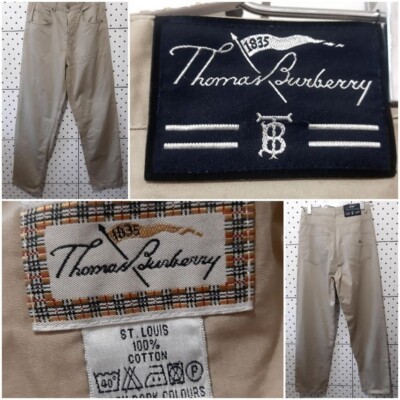 Vintage THOMAS BURBERRY Jeans Beige Jeans Hose Herren Größe (R) US-30