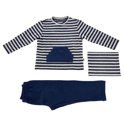 A88 completo bimba girl IL GUFO two piece set grey/blue girl
