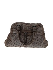 Treesje Women Gray Leather Shoulder Bag One Size