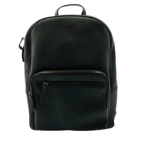 La Martina Black 100% Leather Zaino Simon Ladies Backpack Rucksac Bag