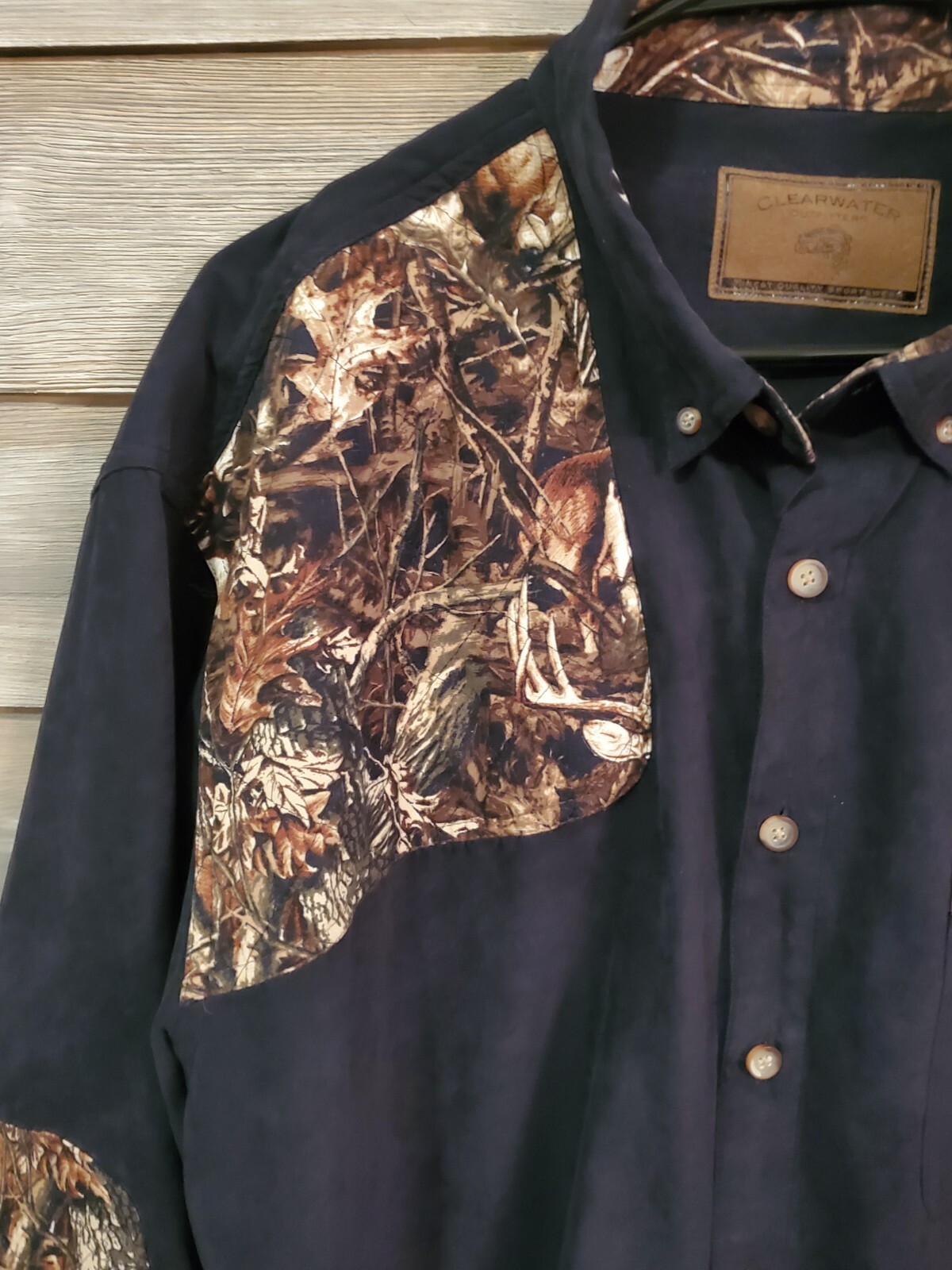 Clearwater Outfitters Long Sleeve Button Up Black Camo Shooting Shirt