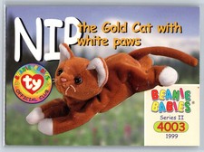 1999 Ty Beanie Babies Official Club Nip the Gold Cat Trading Card #204